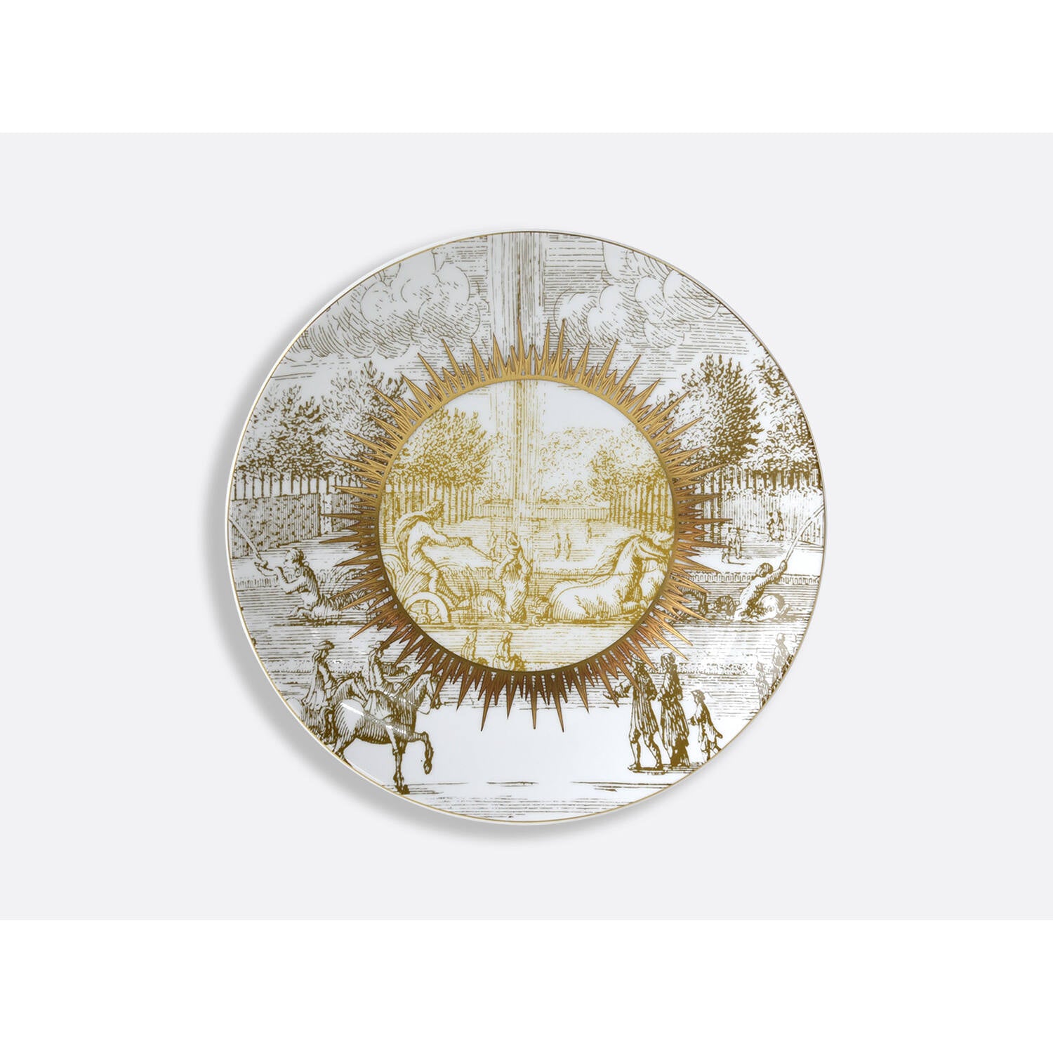 Bernardaud Coupe plate 8.5", Limoges porcelain, Versailles Enchanté collection, on a white background