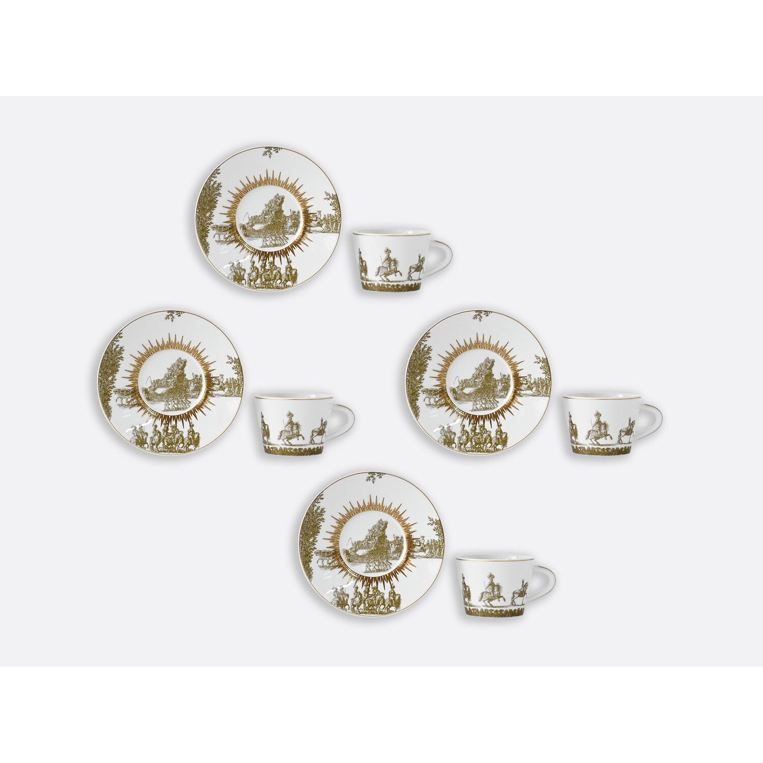 Bernardaud Espresso cup and saucer gift box - 2.1 oz, Limoges porcelain, Versailles Enchanté collection, detail view