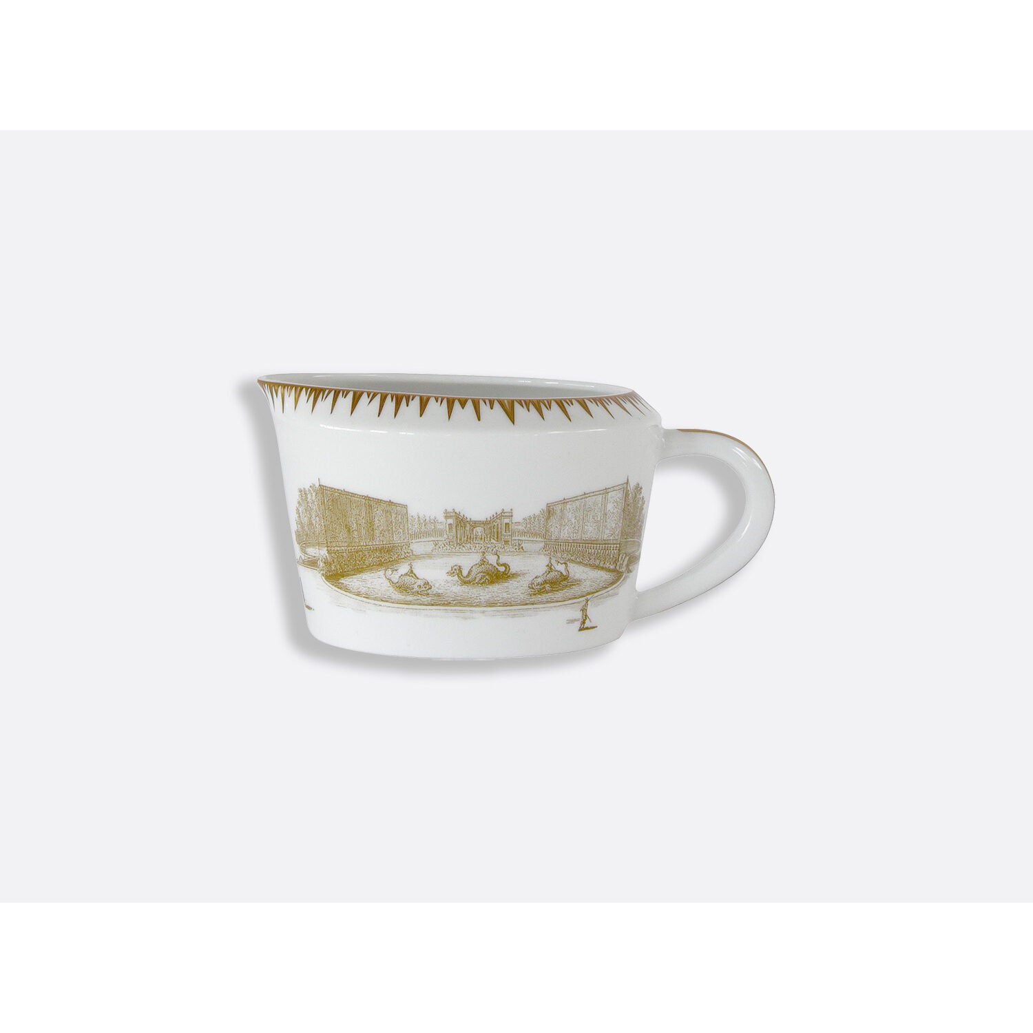 Bernardaud Gravy boat 10 oz, Limoges porcelain, Versailles Enchanté collection, on a white background