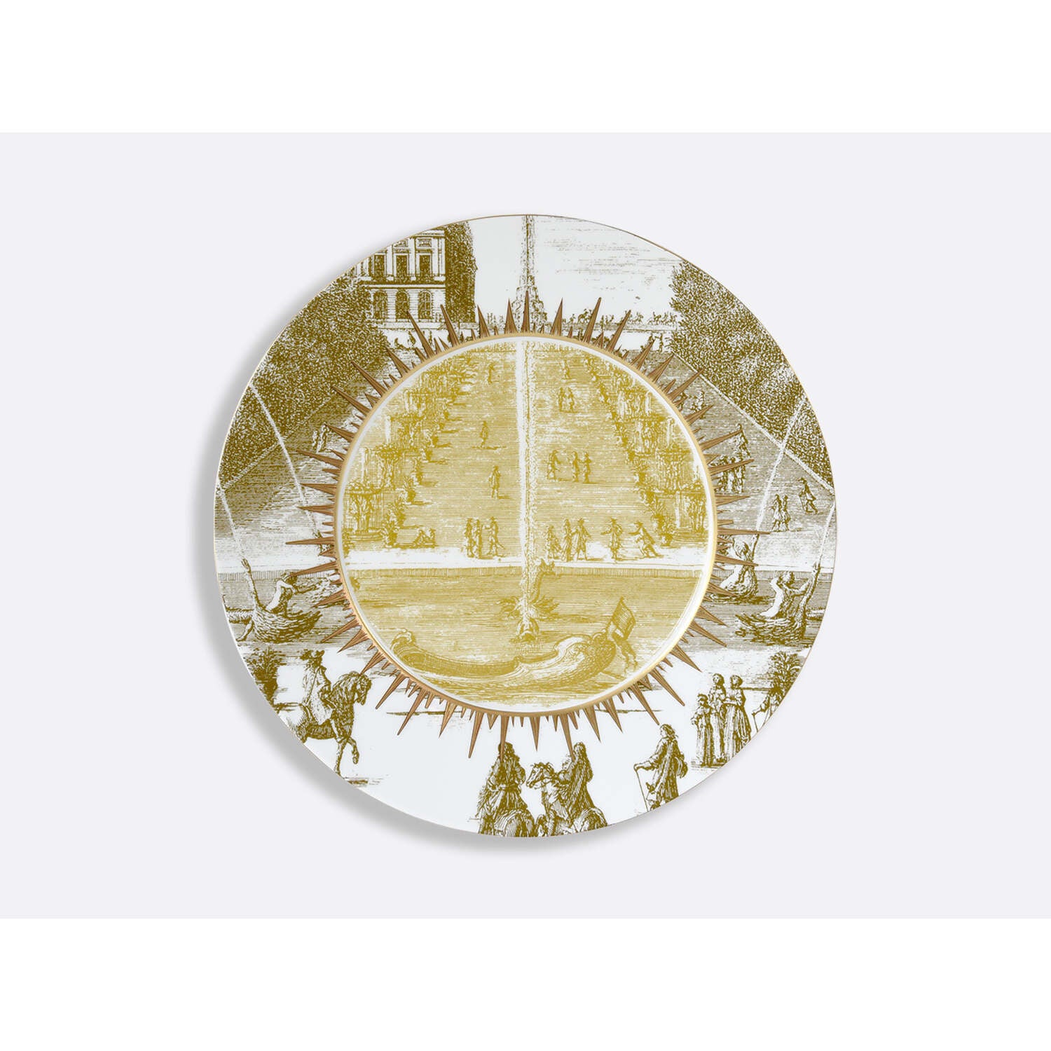 Bernardaud Plate 10.6", Limoges porcelain, Versailles Enchanté collection, on a white background
