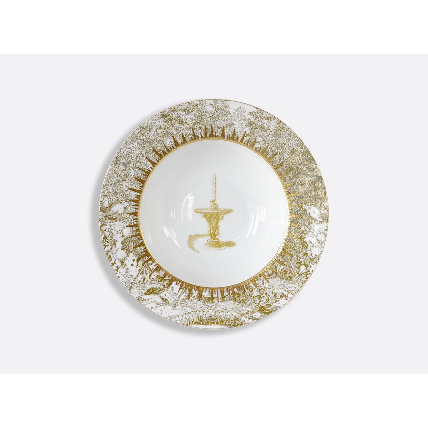 Bernardaud Rim soup 9", Limoges porcelain, Versailles Enchanté collection, on a white background