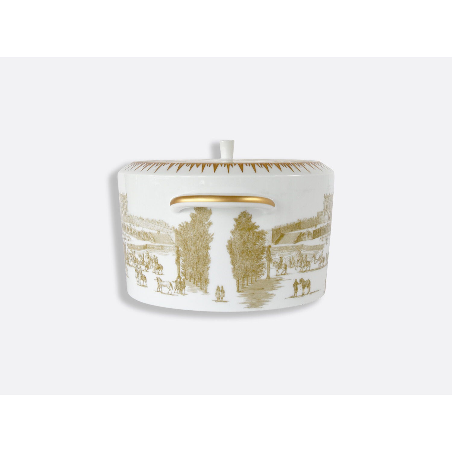 Bernardaud Soup tureen 2qt, Limoges porcelain, Versailles Enchanté collection, detail view
