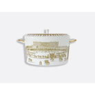 Bernardaud Soup tureen 2qt, Limoges porcelain, Versailles Enchanté collection, on a white background