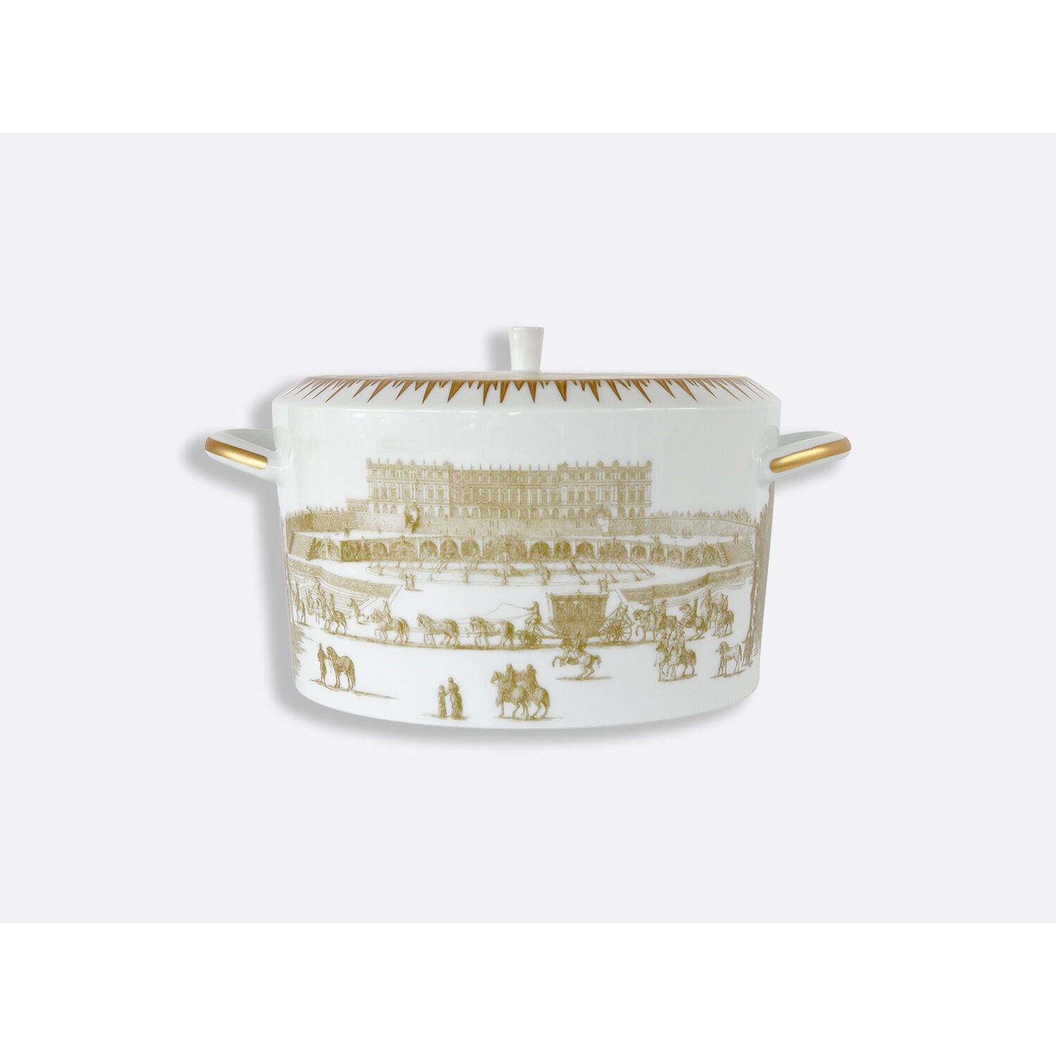 Bernardaud Soup tureen 2qt, Limoges porcelain, Versailles Enchanté collection, on a white background