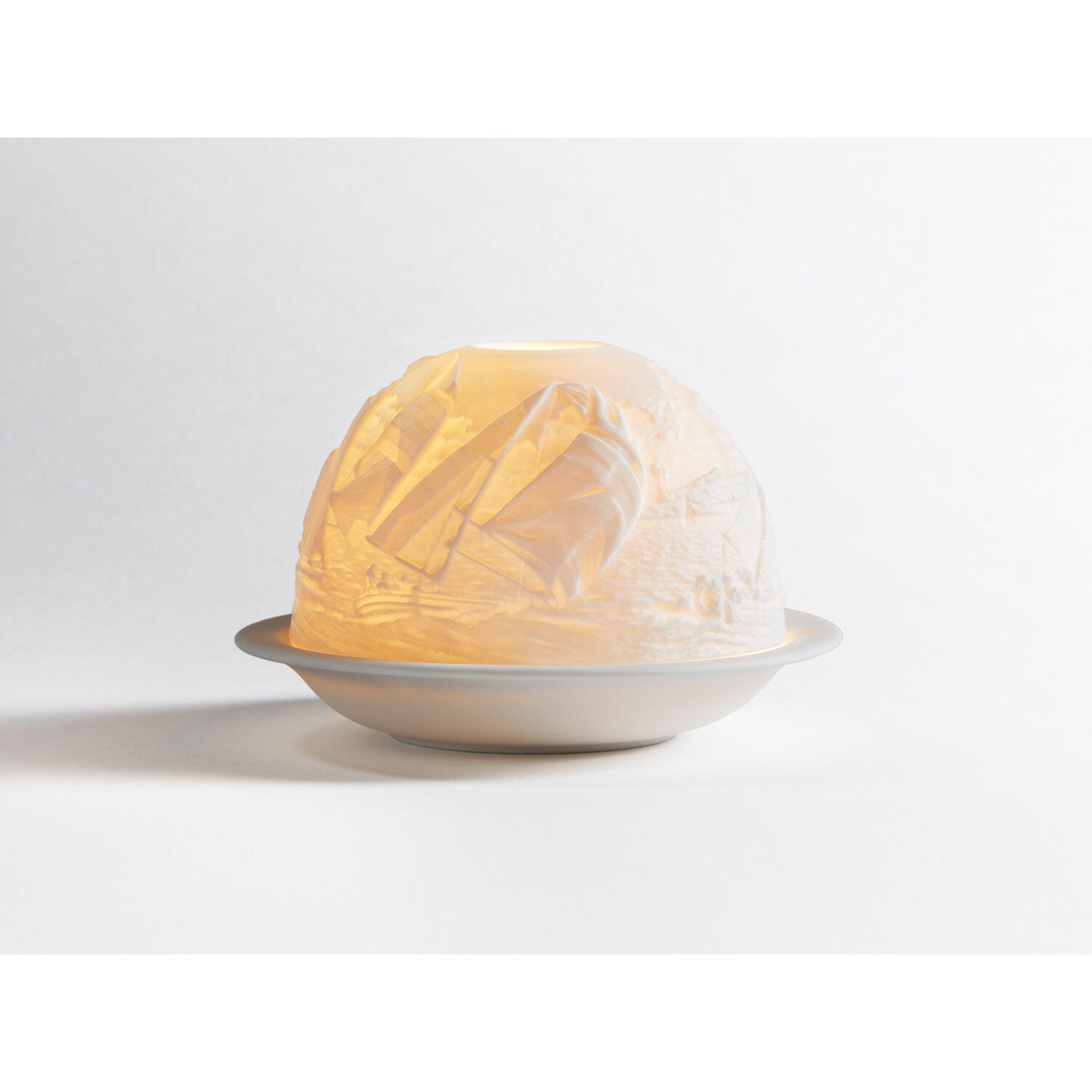 Bernardaud Sailboats, Limoges porcelain, Votivelights collection, on a white background