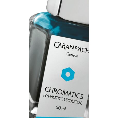 Caran d'Ache Chromatics Ink Bottle, Hypnotic Turquoise, 50 ml — detail view 2