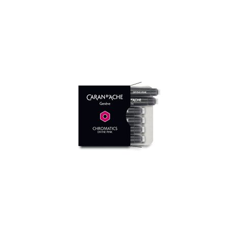Caran d'Ache Chromatics Ink Cartridges, Divine Pink (Box of 6) on a white background