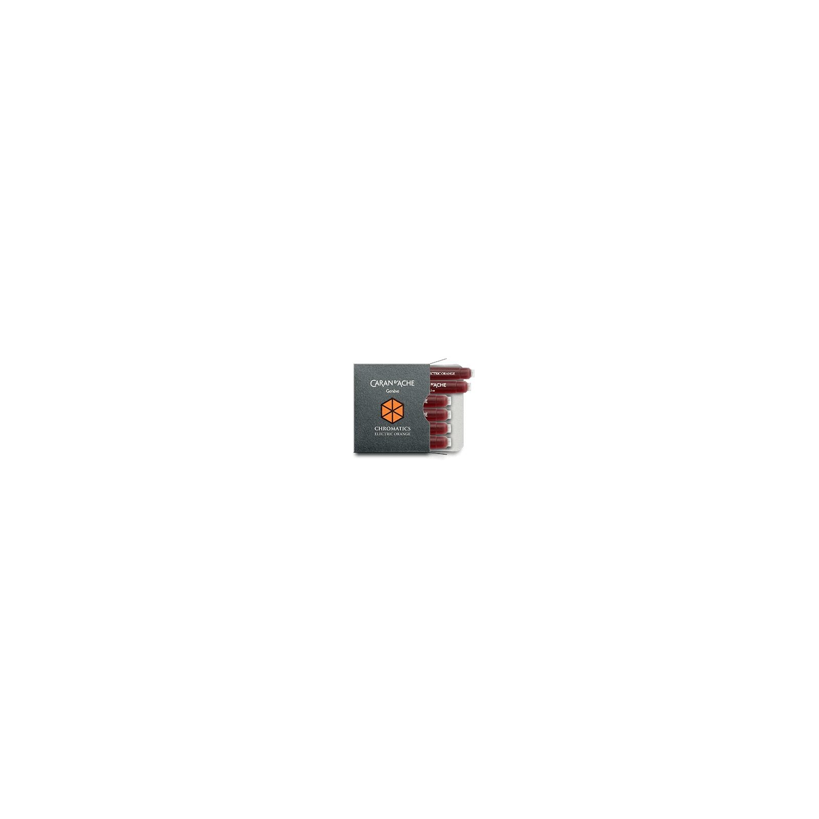 Caran d'Ache Chromatics Ink Cartridges, Electric Orange (Box of 6) — detail view 1