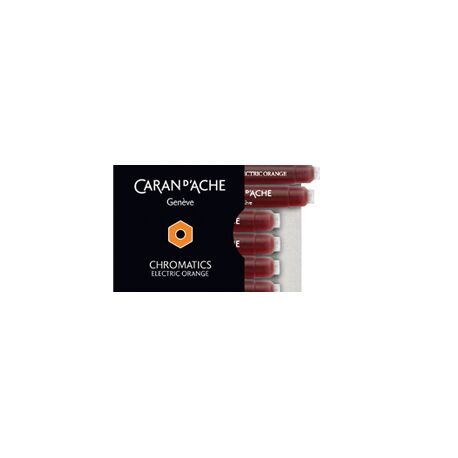 Caran d'Ache Chromatics Ink Cartridges, Electric Orange (Box of 6) — detail view 2