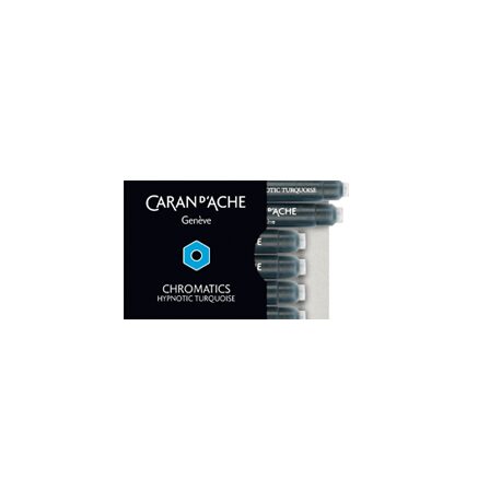 Caran d'Ache Chromatics Ink Cartridges, Hypnotic Turquoise (Box of 6) — detail view 2