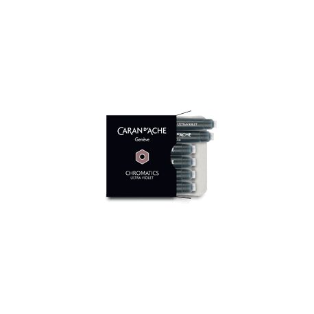 Caran d'Ache Chromatics Ink Cartridges, Ultraviolet (Box of 6) on a white background