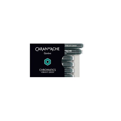 Caran d'Ache Chromatics Ink Cartridges, Vibrant Green (Box of 6) — detail view 2