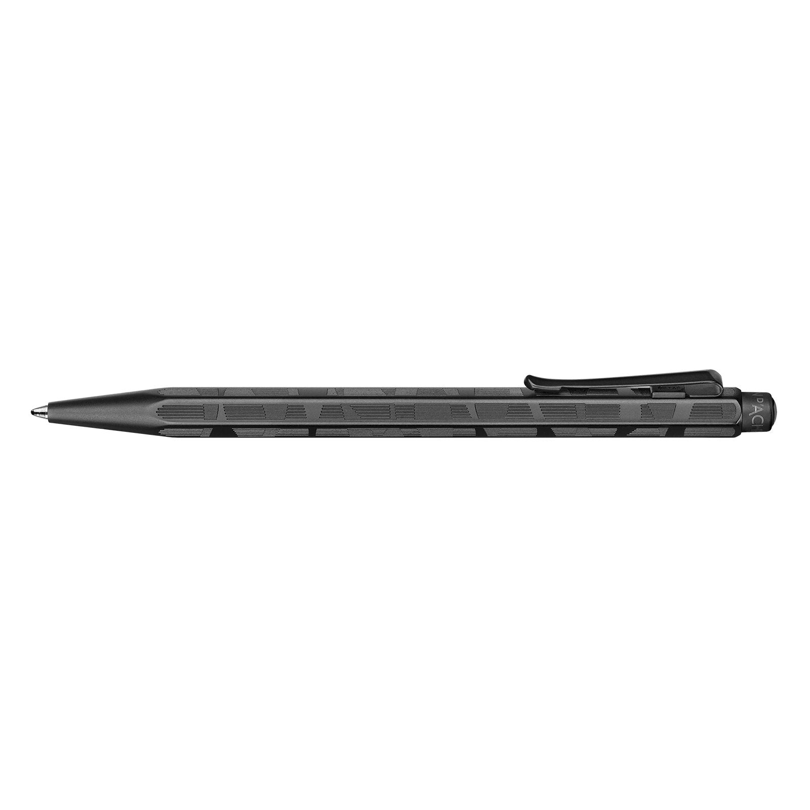 Caran d'Ache Ecridor Black Lines Ballpoint Pen & Leather Case Set — detail view 2