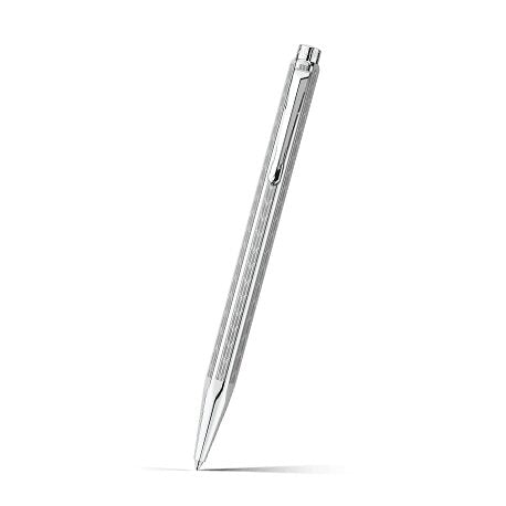 Caran d'Ache Ecridor Chevron Ballpoint Pen, Palladium-Coated on a white background