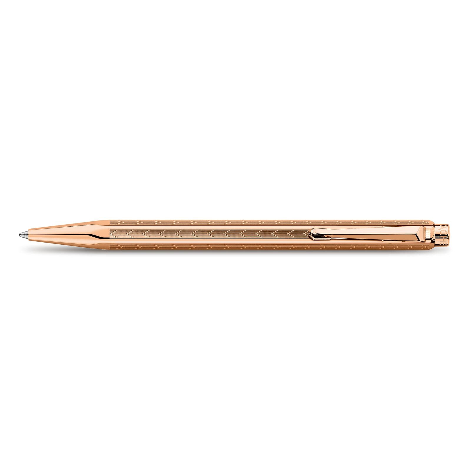 Caran d'Ache Ecridor Chevron Ballpoint Pen, Rose-Gilded — detail view 1