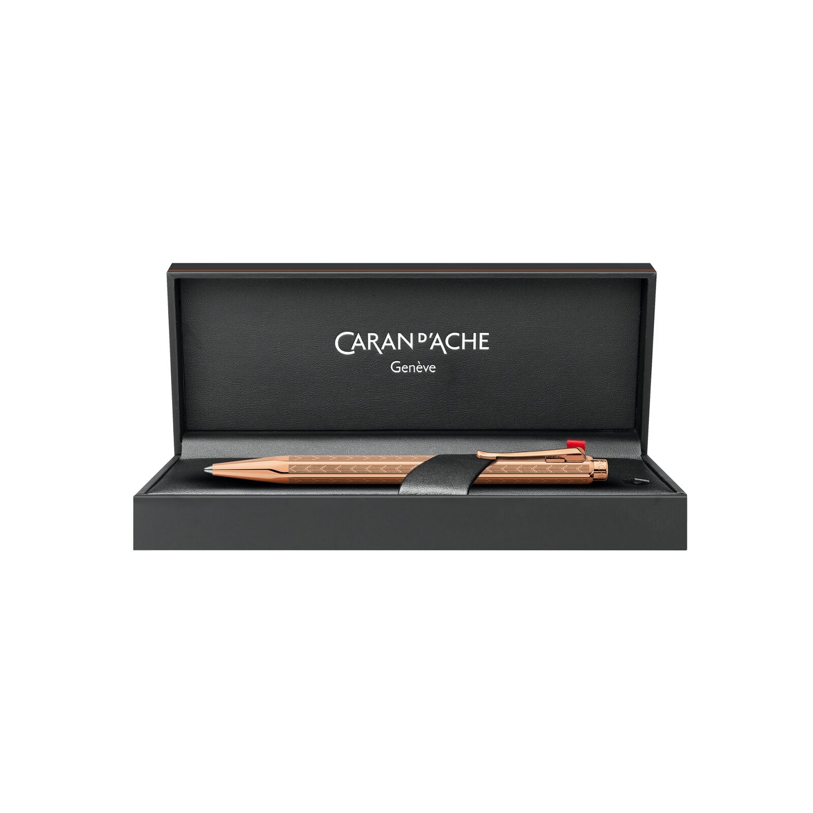 Caran d'Ache Ecridor Chevron Ballpoint Pen, Rose-Gilded — detail view 2