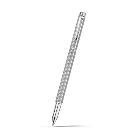 Caran d'Ache Ecridor Chevron Roller Pen, Palladium-Coated on a white background