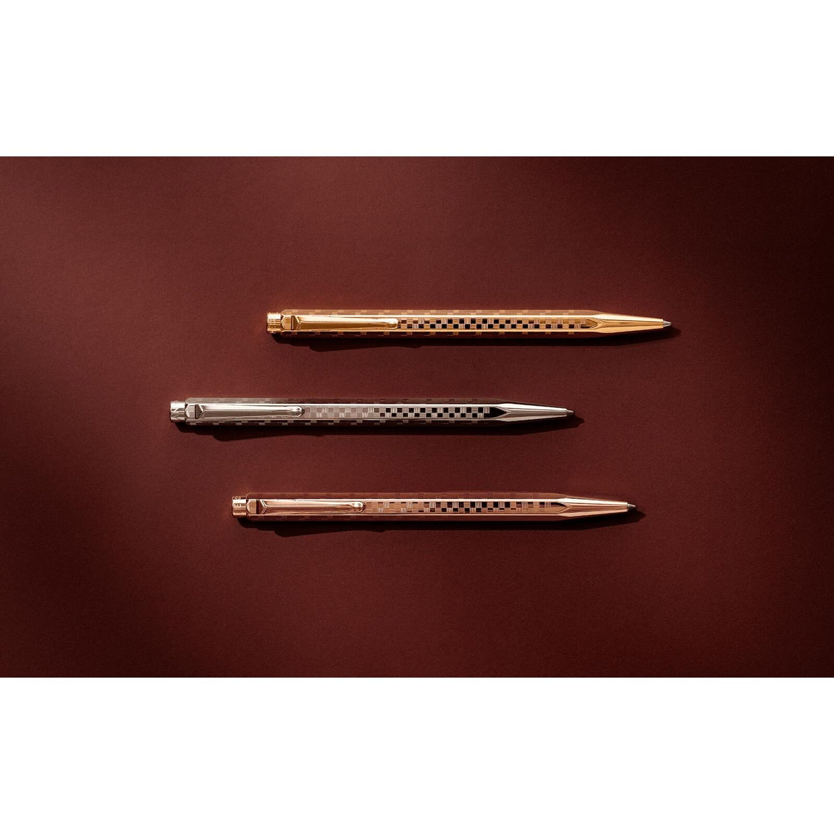 Caran d'Ache Ecridor Damier Ballpoint Pen, Gold, detail view 4