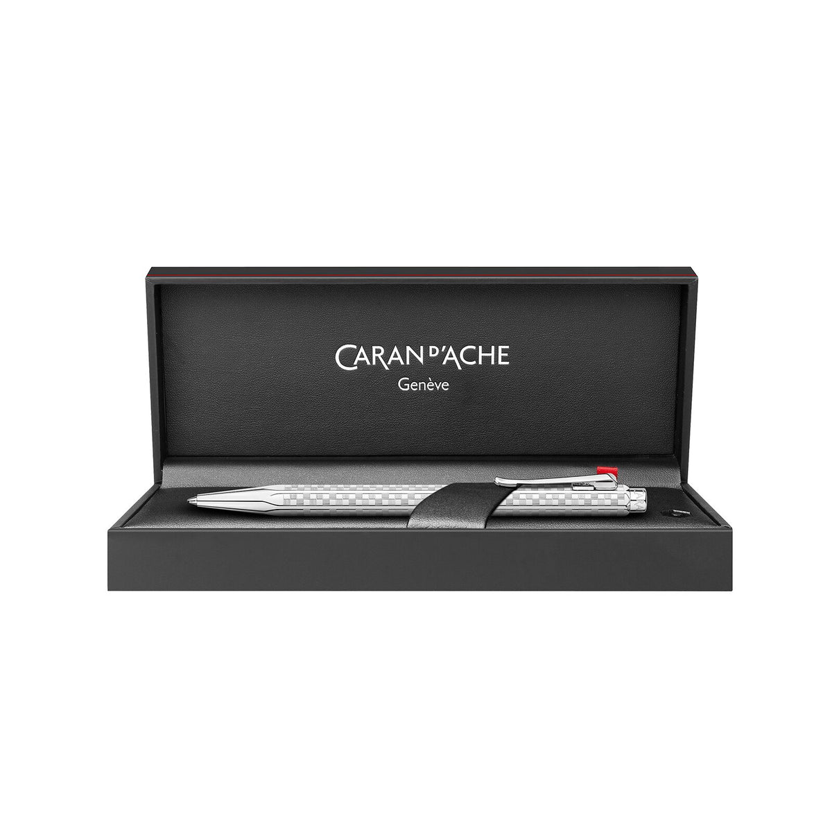 Caran d'Ache Ecridor Damier Ballpoint Pen, Gray Silver, detail view 3