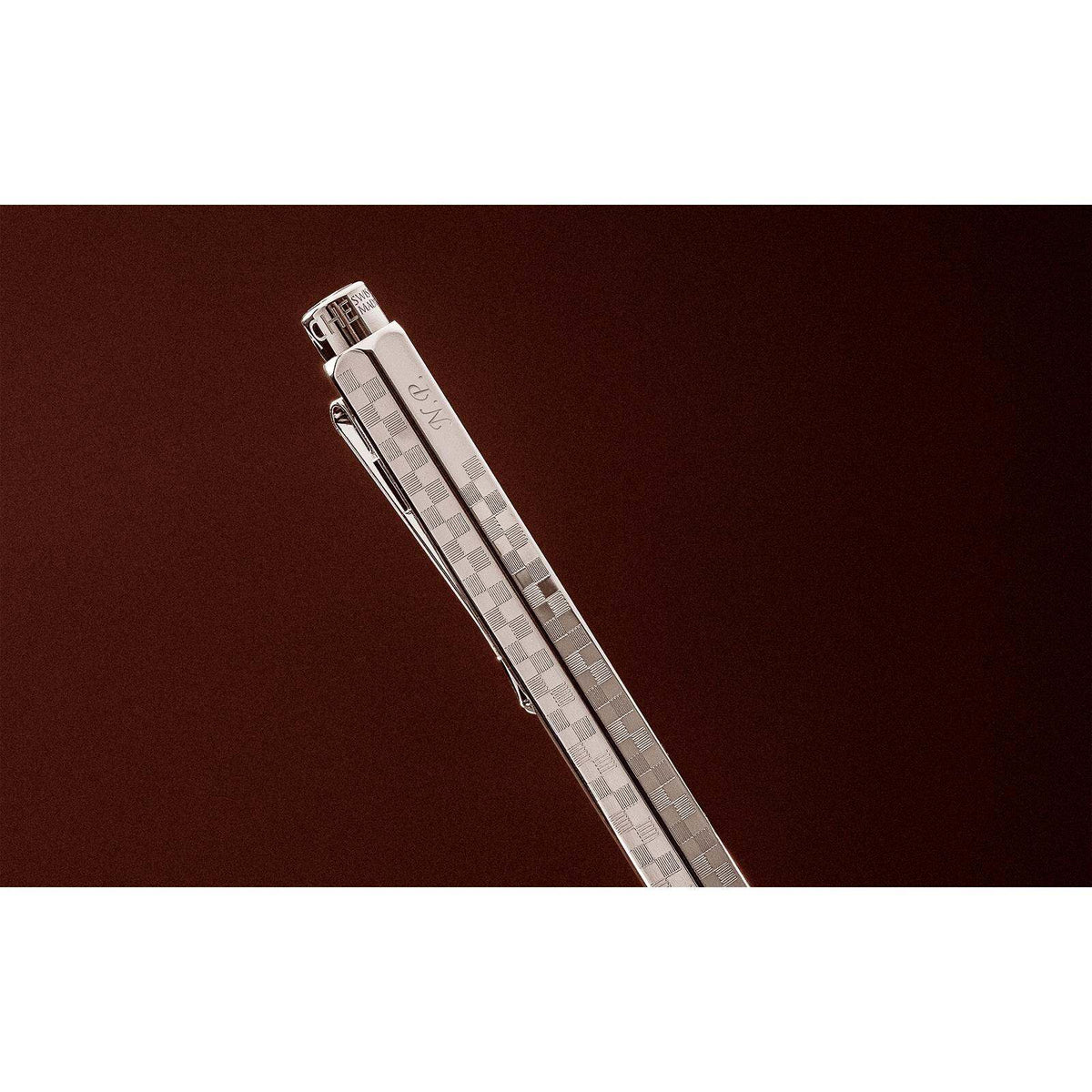 Caran d'Ache Ecridor Damier Ballpoint Pen, Gray Silver, detail view 4