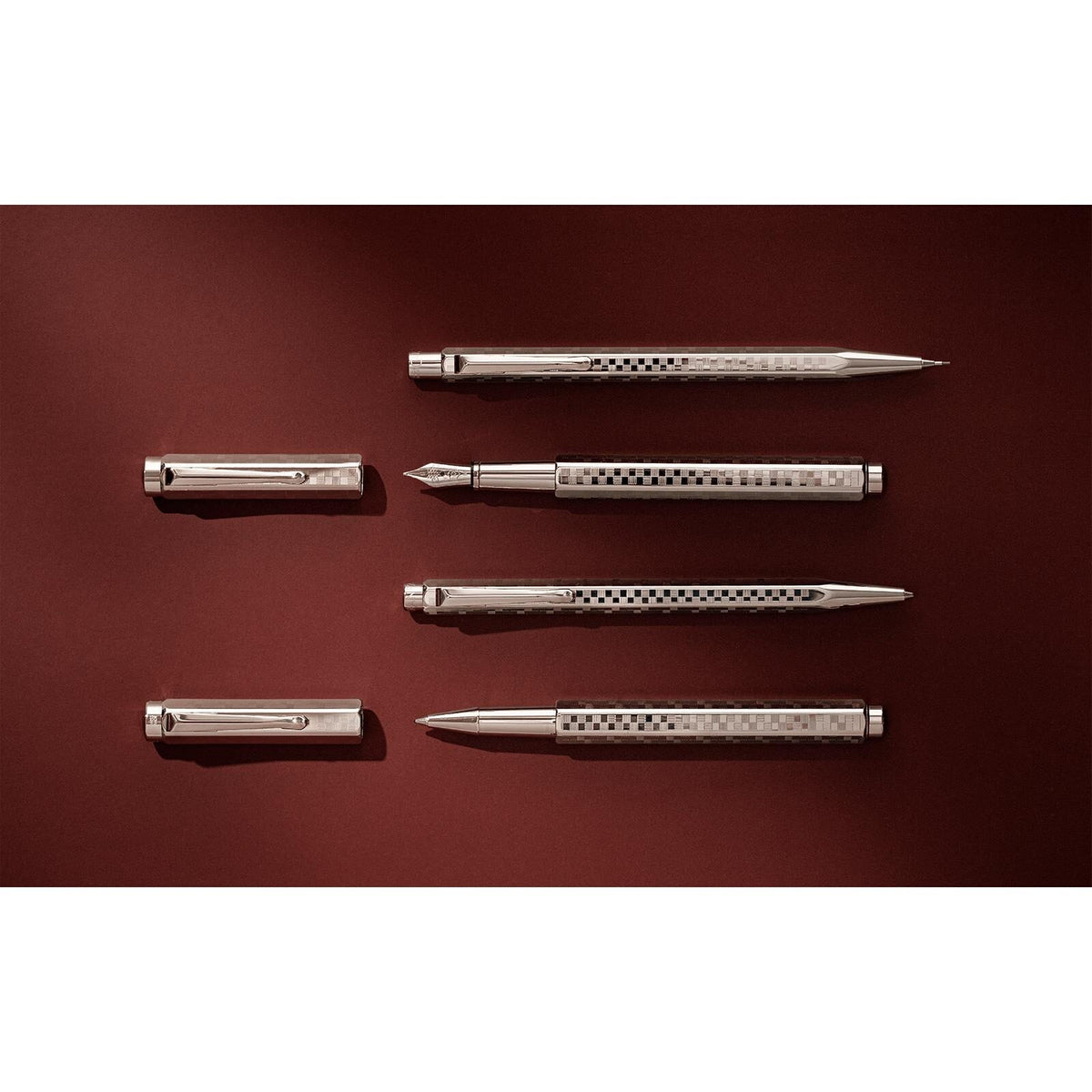 Caran d'Ache Ecridor Damier Roller Pen, Gray Silver, detail view 6