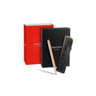 Caran d'Ache Ecridor Damier Rose Gold Ballpoint Pen & Leather Case Set, detail view 5