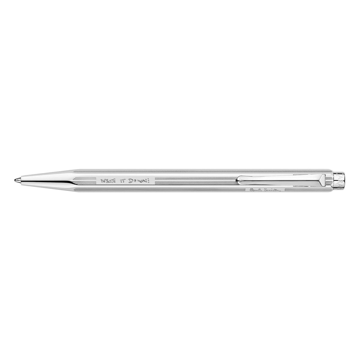 Caran d'Ache Ecridor Paul Smith Gray Silver Ballpoint Pen & Leather Case Set, detail view 1