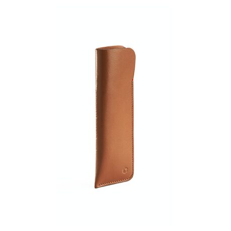 Caran d'Ache Leather Pen Case for 2 Pens, Camel on a white background