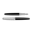 Caran d'Ache Léman Damier Fountain Pen & Leather Case Set, detail view 4
