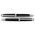 Caran d'Ache Léman Ebony Black Bi-Fonction Ballpoint Pen & Mechanical Pencil, Silver-Plated, Rhodium-Coated — detail view 1