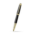 Caran d'Ache Léman Ebony Black Fountain Pen, Gold-Plated on a white background