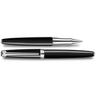 Caran d'Ache Léman Ebony Black Roller Pen, Silver-Plated, Rhodium-Coated — detail view 1