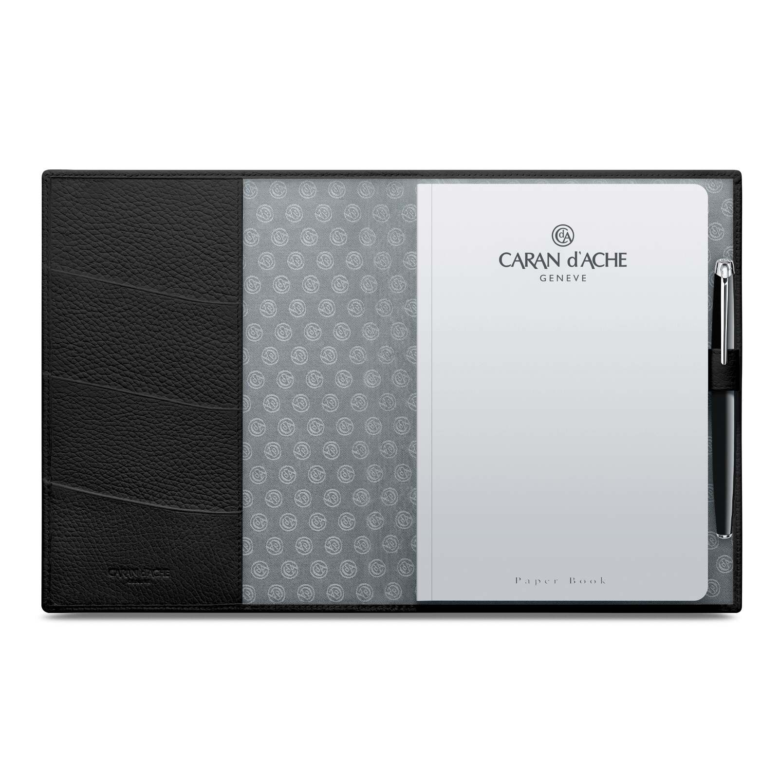 Caran d'Ache Léman Leather Notebook A5, Black — detail view 1
