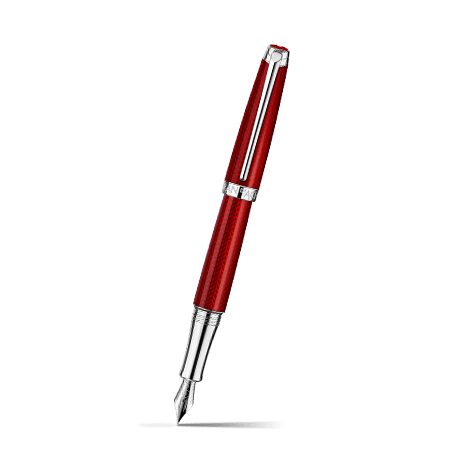 Caran d'Ache Léman Rouge Carmin Fountain Pen on a white background