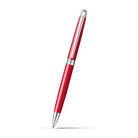 Caran d'Ache Léman Slim Scarlet Red Ballpoint Pen on a white background