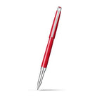 Caran d'Ache Léman Slim Scarlet Red Roller Pen on a white background