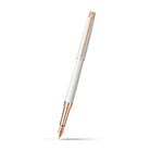 Caran d'Ache Léman Slim White Fountain Pen on a white background