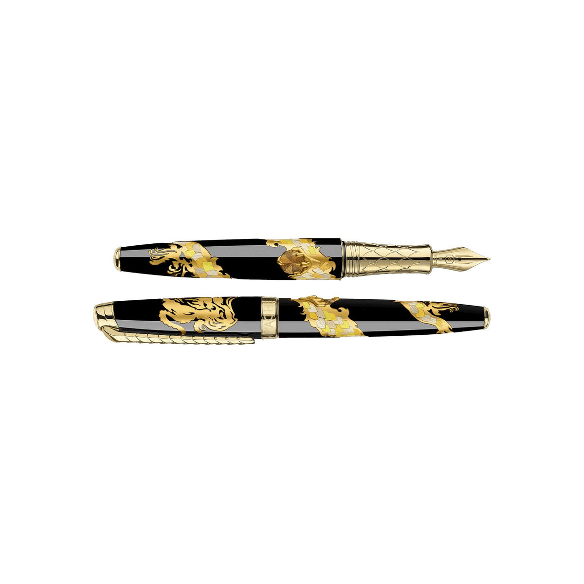 Caran d'Ache Straw Marquetry Dragon Fountain Pen, Limited Edition, detail view 3
