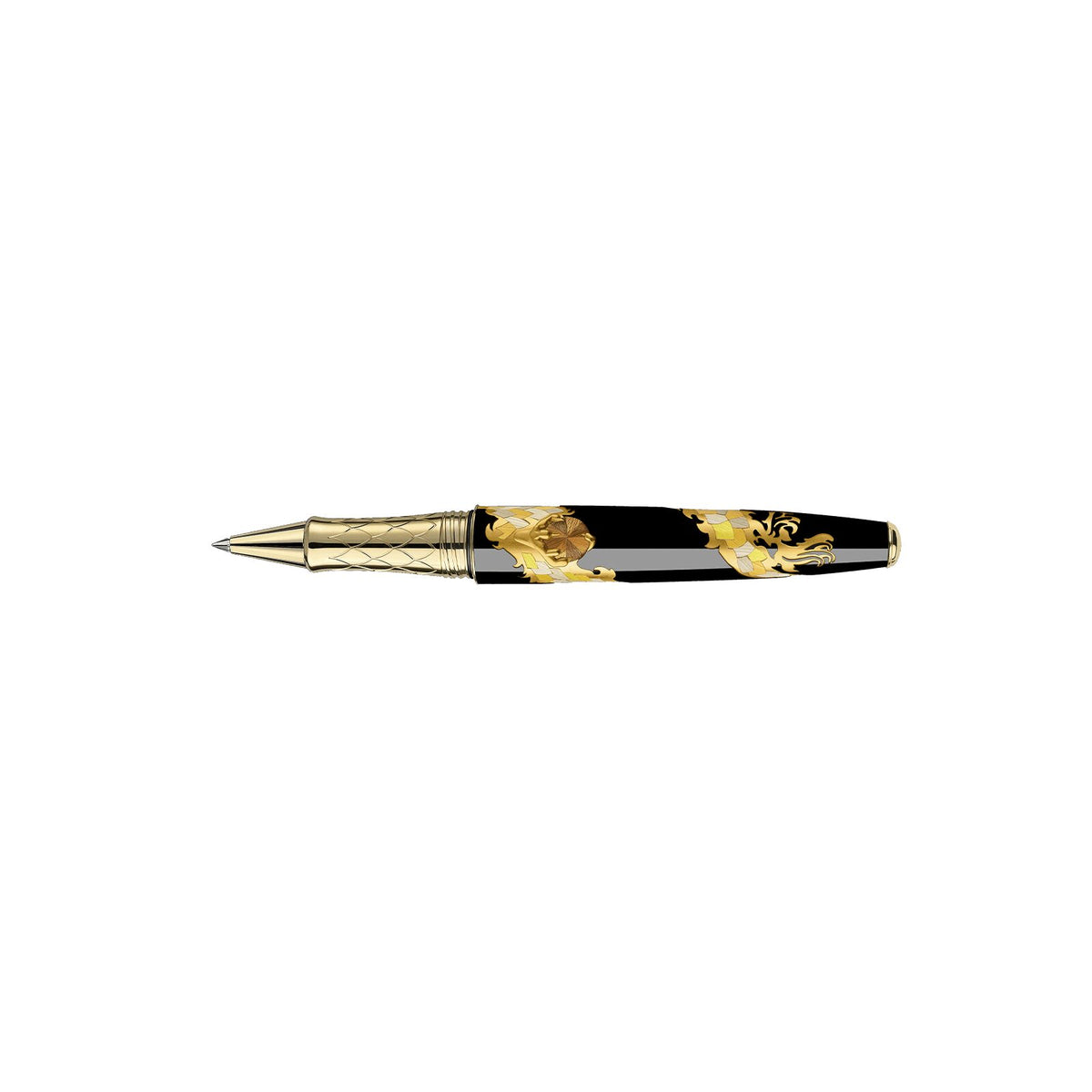 Caran d'Ache Straw Marquetry Dragon Roller Pen, Limited Edition, detail view 1