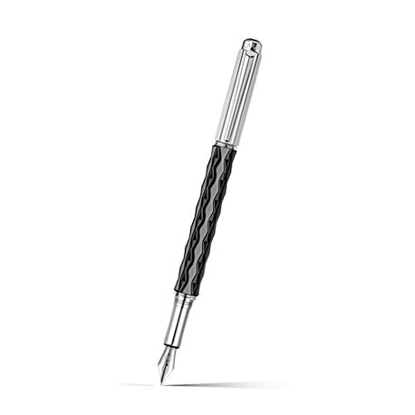 Caran d'Ache Varius Ceramic Black Fountain Pen on a white background