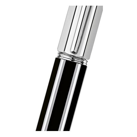 Caran d'Ache Varius China Black Fountain Pen, Silver-Plated, Rhodium-Coated — detail view 5