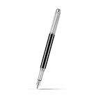 Caran d'Ache Varius China Black Fountain Pen, Silver-Plated, Rhodium-Coated on a white background