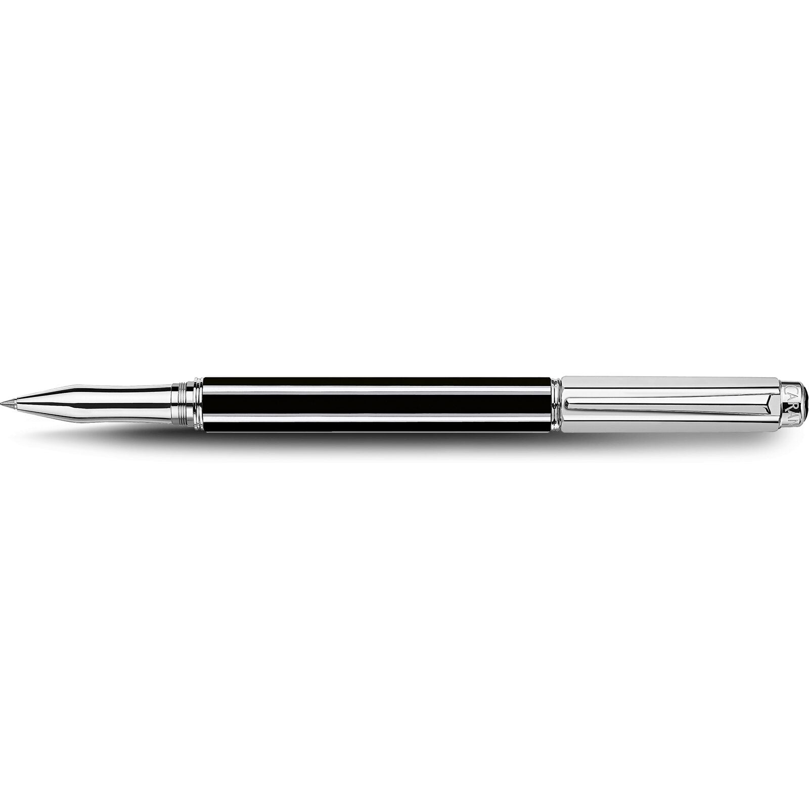 Caran d'Ache Varius China Black Roller Pen, Silver-Plated, Rhodium-Coated — detail view 1