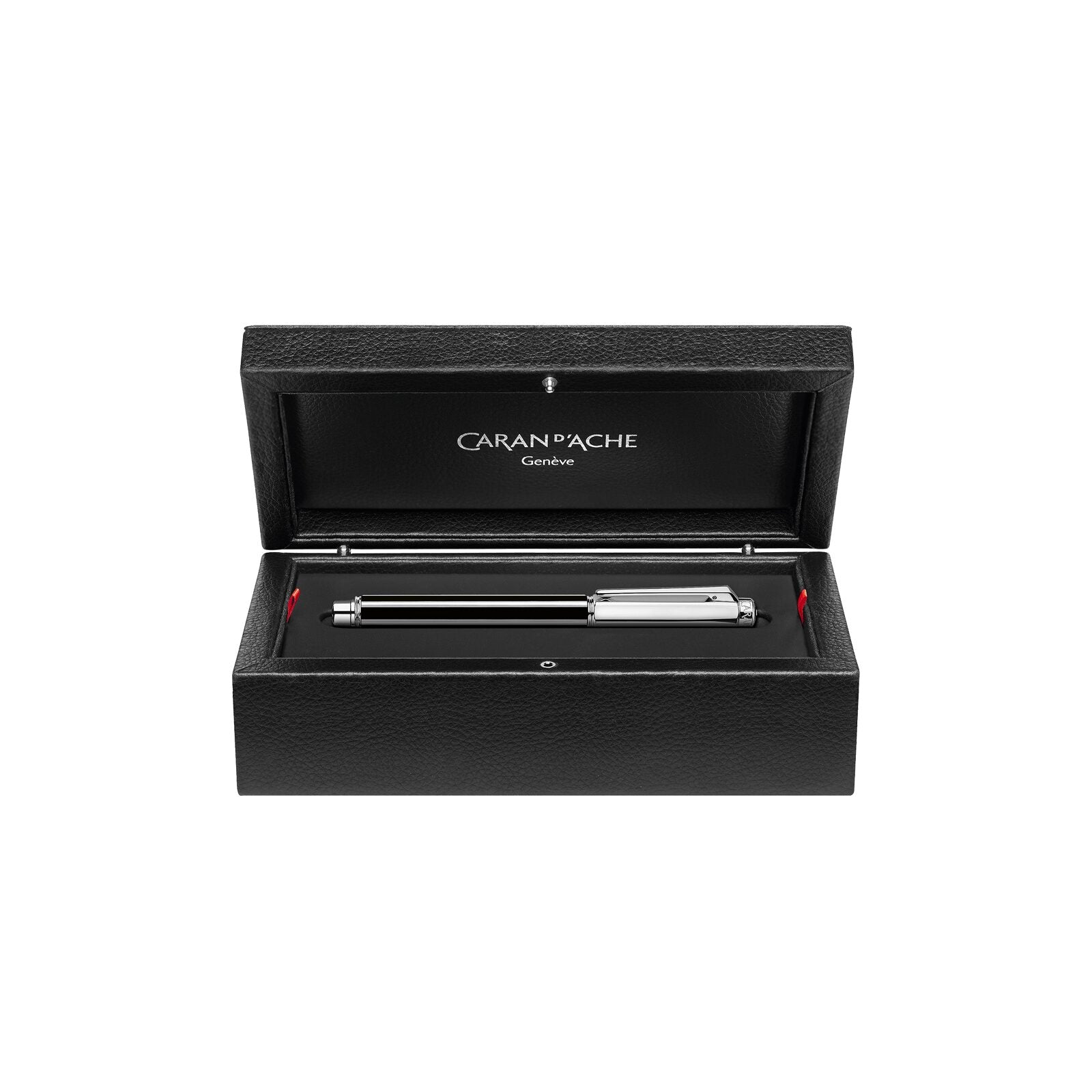 Caran d'Ache Varius China Black Roller Pen, Silver-Plated, Rhodium-Coated — detail view 3