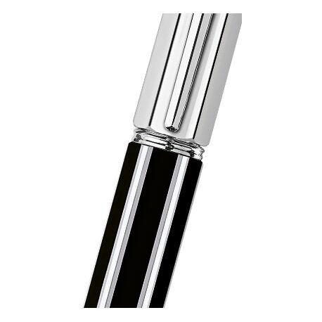 Caran d'Ache Varius China Black Roller Pen, Silver-Plated, Rhodium-Coated — detail view 5