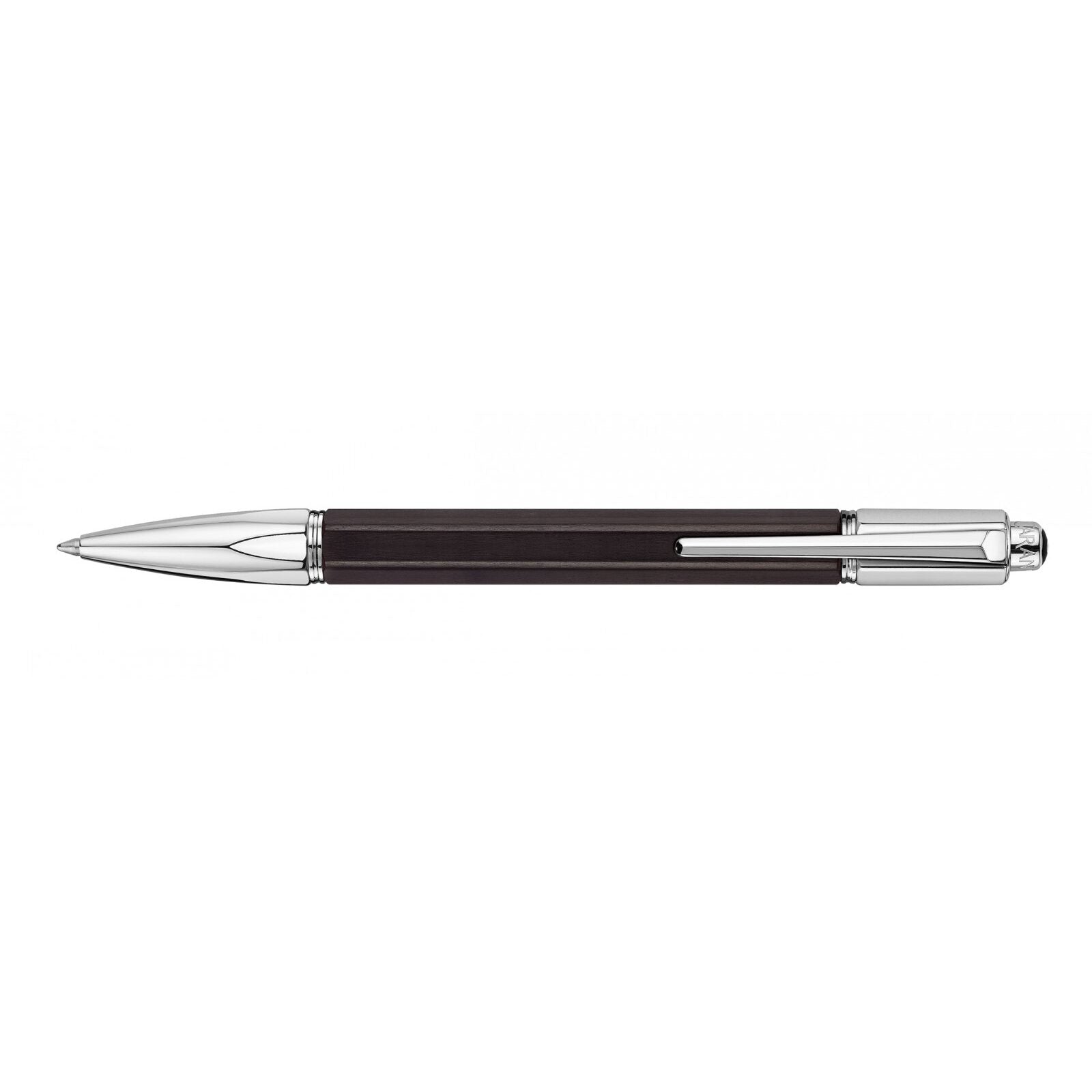 Caran d'Ache Varius Ebony Ballpoint Pen, Silver-Plated, Rhodium-Coated — detail view 1