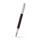 Caran d'Ache Varius Ebony Fountain Pen, Silver-Plated, Rhodium-Coated on a white background
