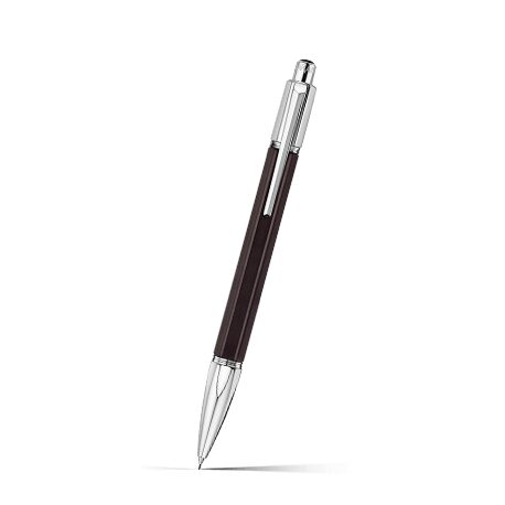 Caran d'Ache Varius Ebony Mechanical Pencil, Silver-Plated, Rhodium-Coated on a white background