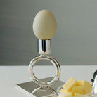 Christofle Vertigo Silver-Plated Single-Ring Candlestick Holder in silver-plate on a white background