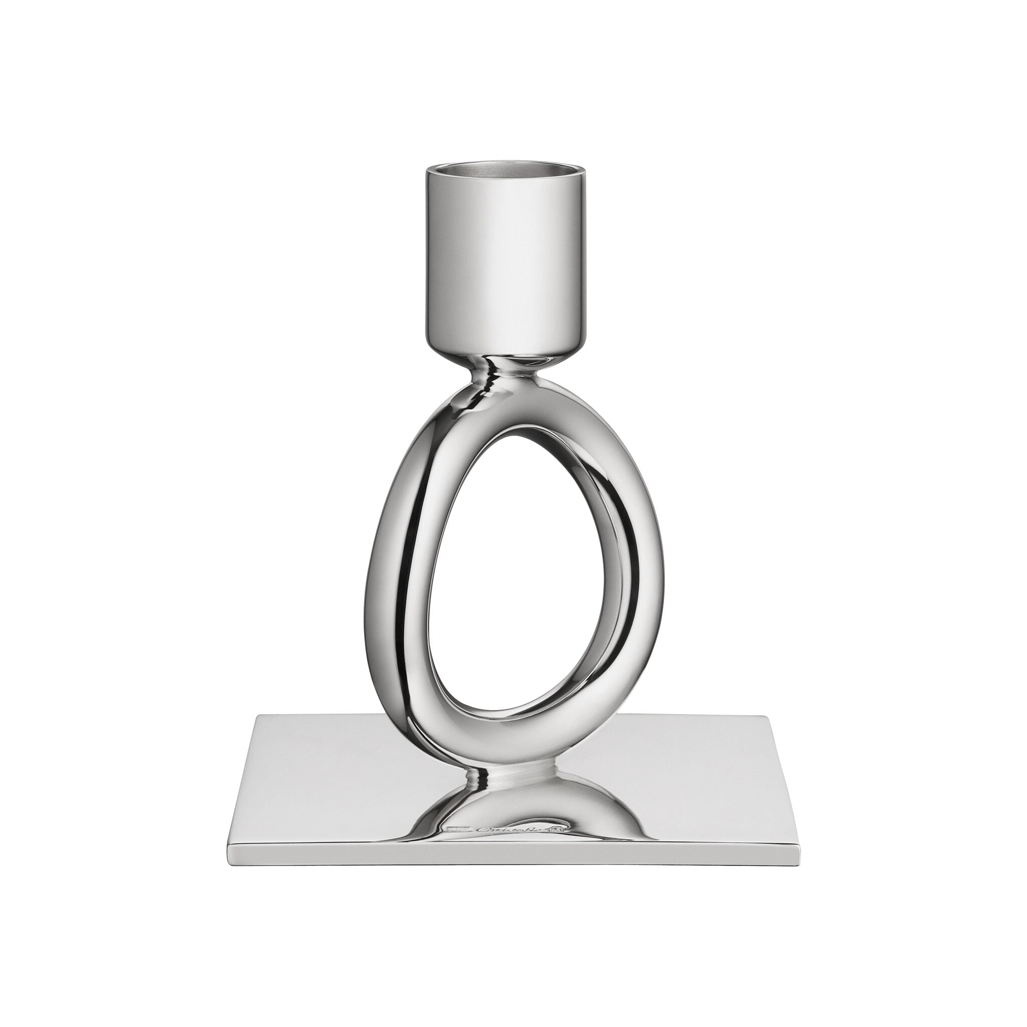 Christofle Vertigo Silver-Plated Single-Ring Candlestick Holder — additional view
